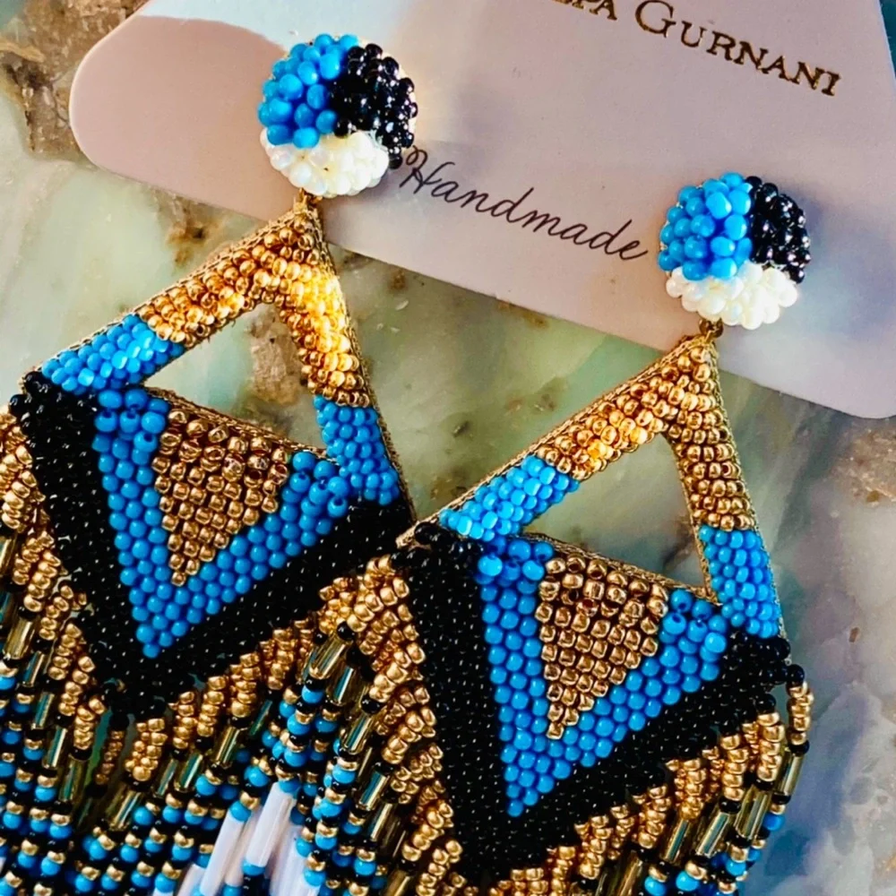 πΊπHPππΊ NWT Deepa Gurnani Luxe Beaded Diamond Chandeliers - Picture 5 of 16